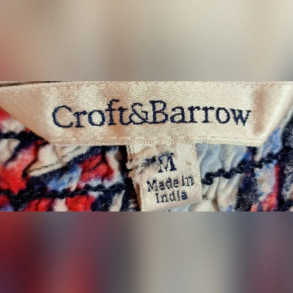 CROFT & BARROW High Low Floral Dress - Red, White, and Blue - Picture 5 of 7